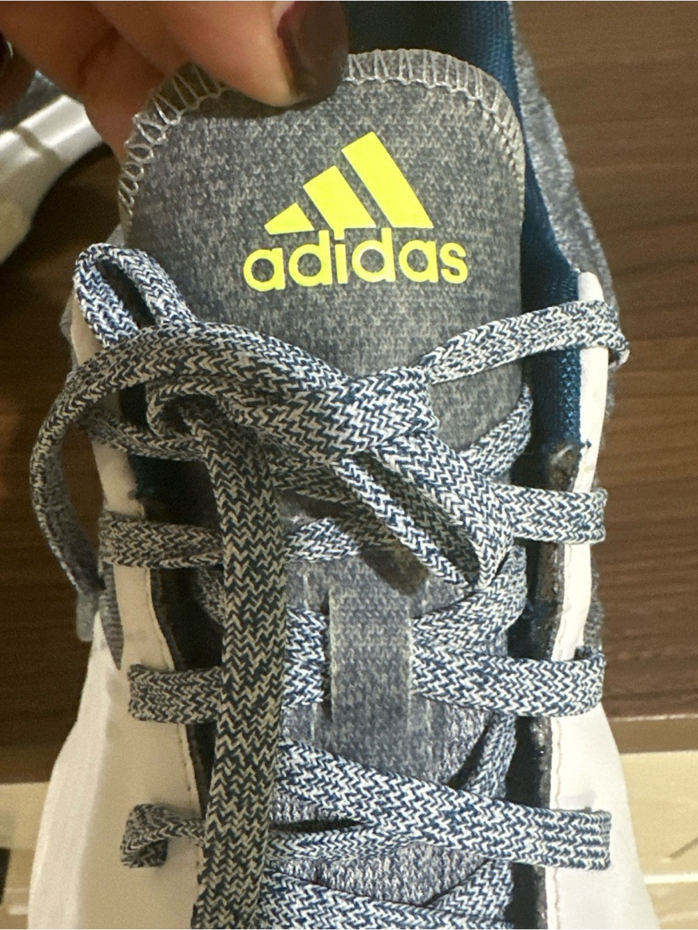 adidas White and Blue Men's Athletic Shoes - Picture 2 of 9